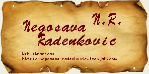 Negosava Radenković vizit kartica